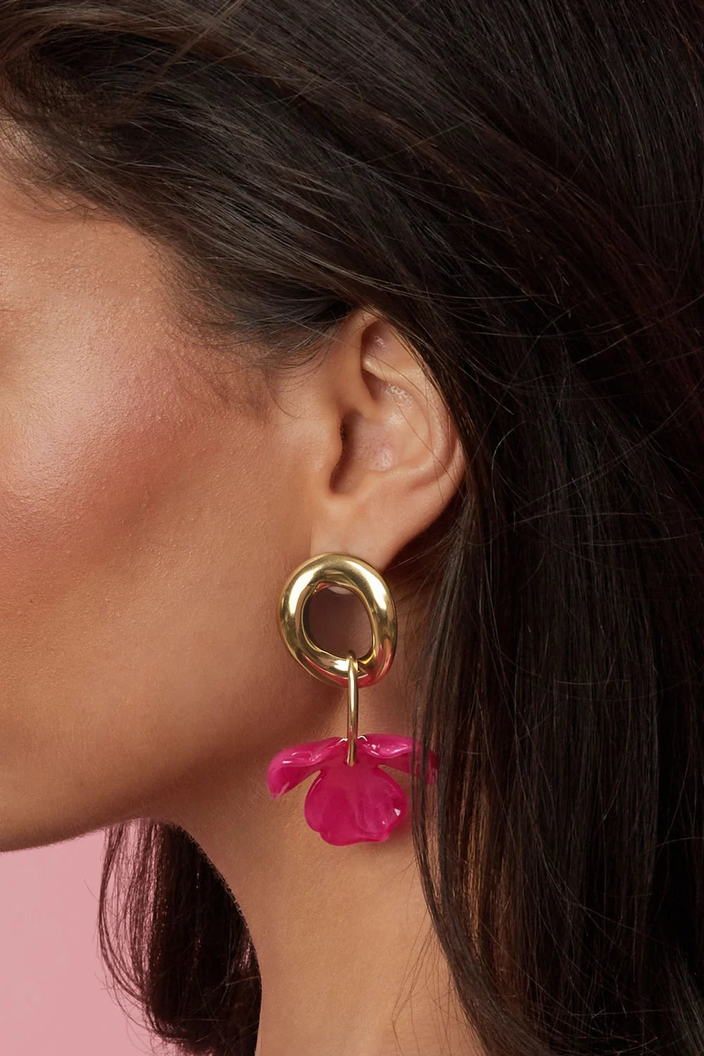 Boucles d'Oreilles Pétales - acier inoxydable doré