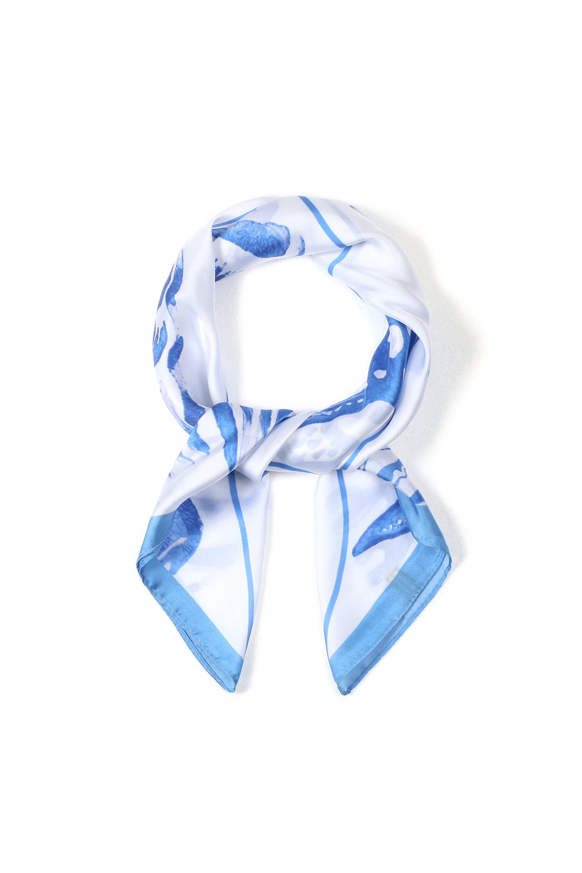 Foulard Vacances - Carré satiné Bleu