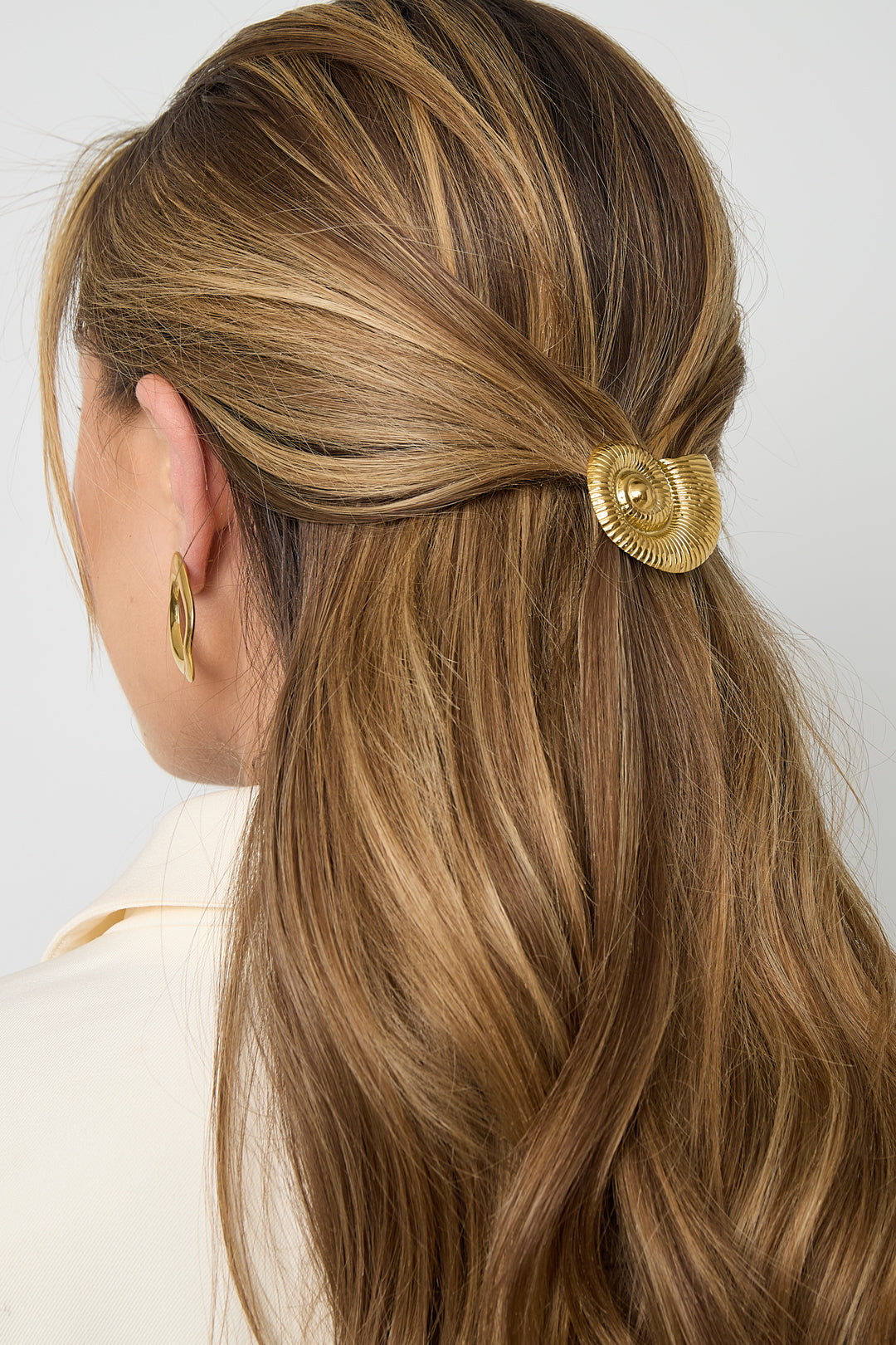 Spiral Seashell Hairpin - gold-plated stainless steel