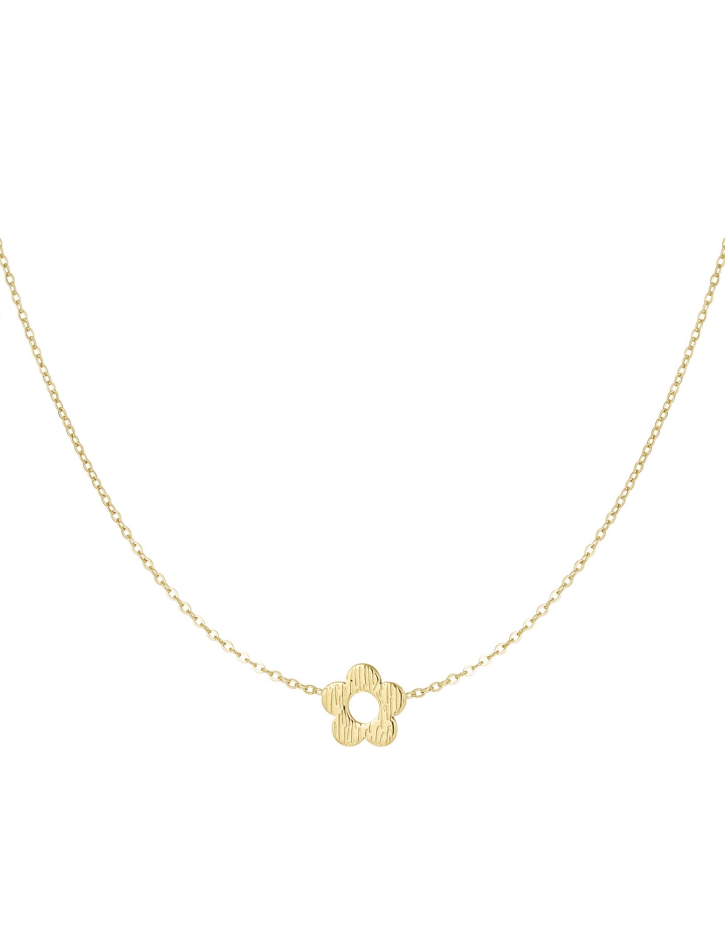 Collier Fleur - acier inoxydable doré