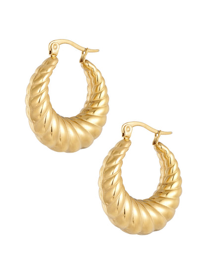 Boucles d’Oreilles Torsadés - acier inoxydable doré