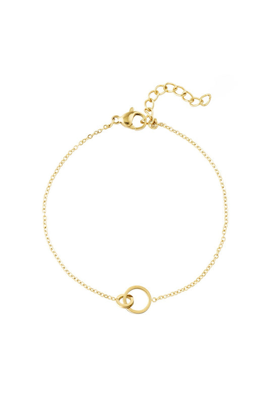 Bracelet Lien Doré – Chaîne fine à anneaux entrelacés en acier inoxydable