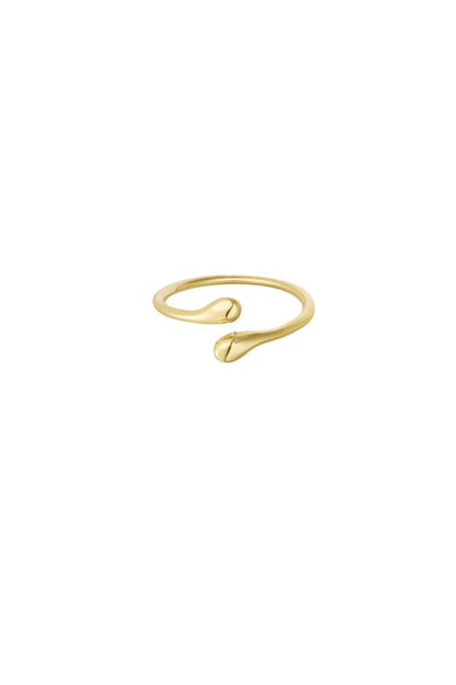 Bague Ouverte Basique - acier inoxydable doré