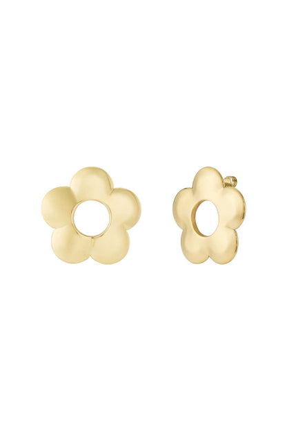 Boucles d’Oreilles Fleurs - acier inoxydable doré