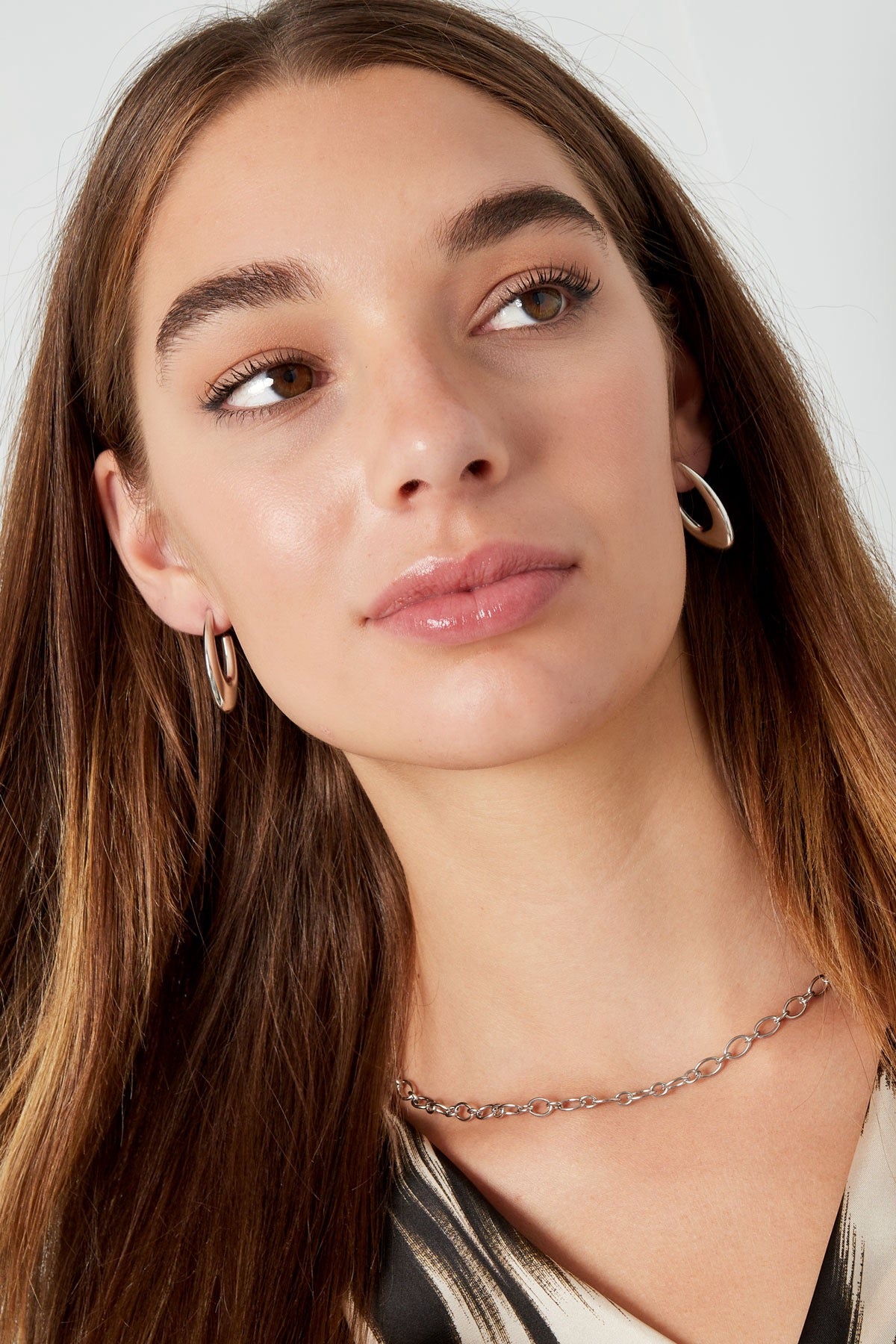 Boucles d’Oreilles Ovales Allongés - acier inoxydable doré