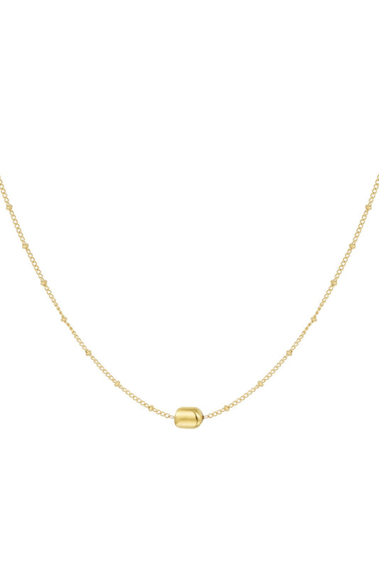 Collier Pierre dorée - acier inoxydable doré