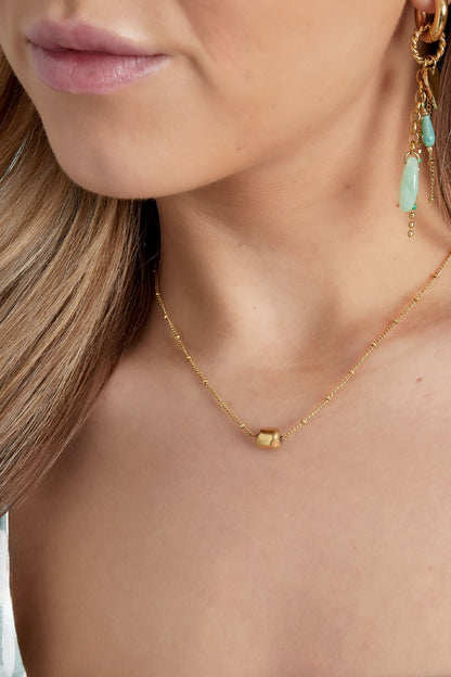 Collier Pierre dorée - acier inoxydable doré