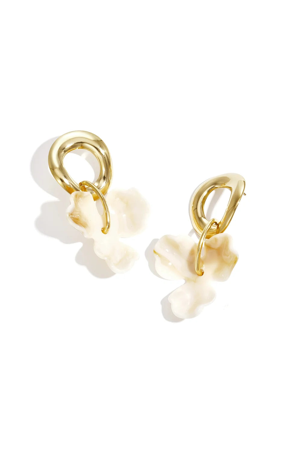 Boucles d'Oreilles Pétales - acier inoxydable doré