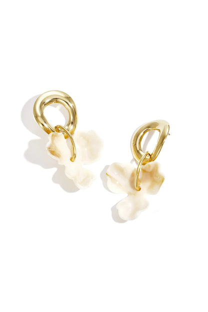 Boucles d'Oreilles Pétales - acier inoxydable doré