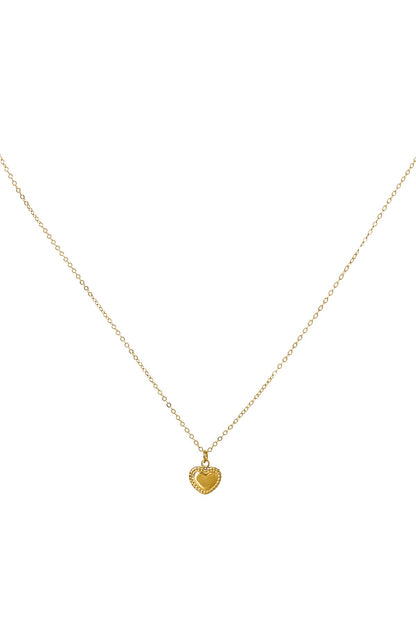 Collier Petit Cœur - acier inoxydable doré