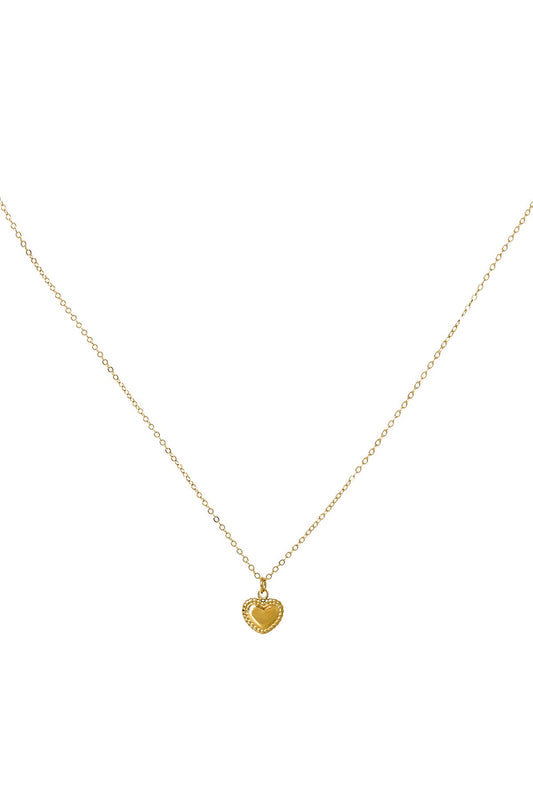 Collier Petit Cœur - acier inoxydable doré