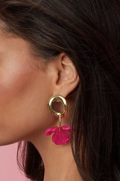 Boucles d'Oreilles Pétales - acier inoxydable doré