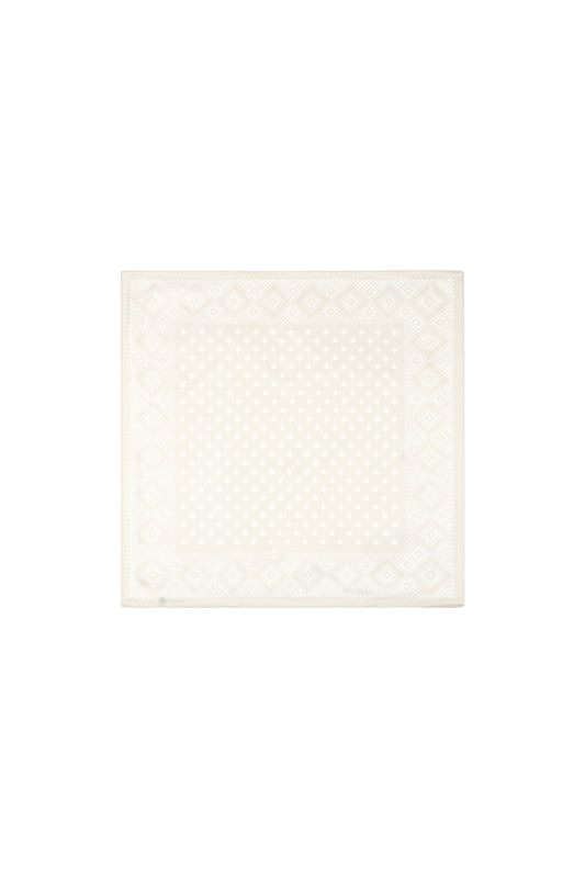 Foulard à Pois - Carré satiné Écru
