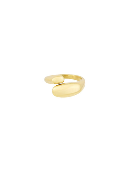 Bague Anneau Fusionné - acier inoxydable doré