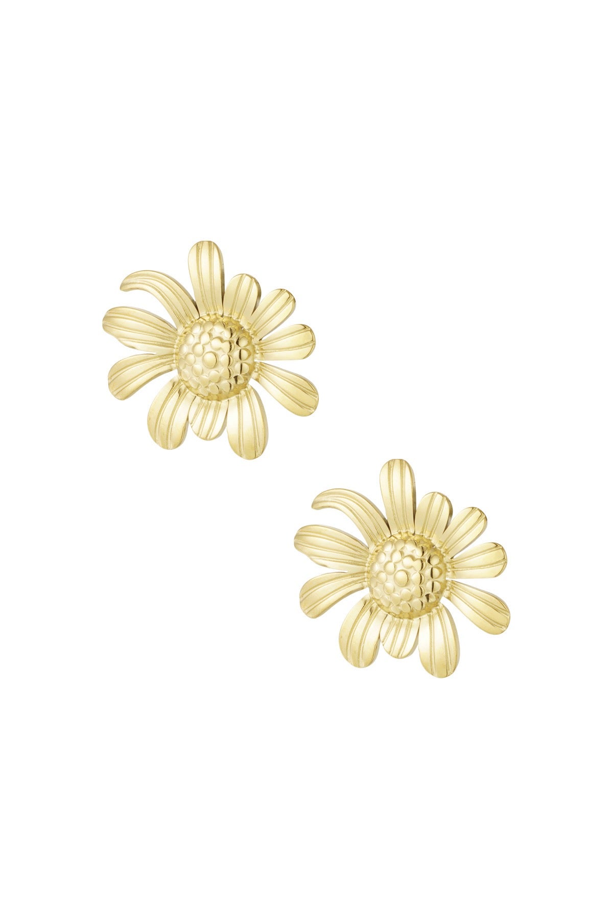Boucles d’Oreilles Daisy - acier inoxydable doré