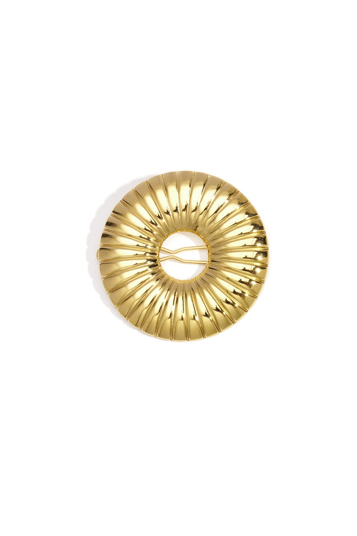 Striped Hair Clip - gold stainless steel