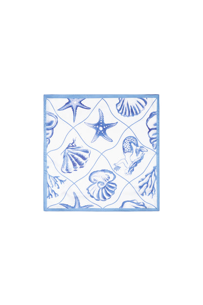 Holiday Scarf - Blue Satin Square