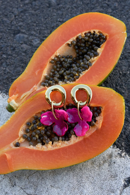 Boucles d'Oreilles Pétales - acier inoxydable doré