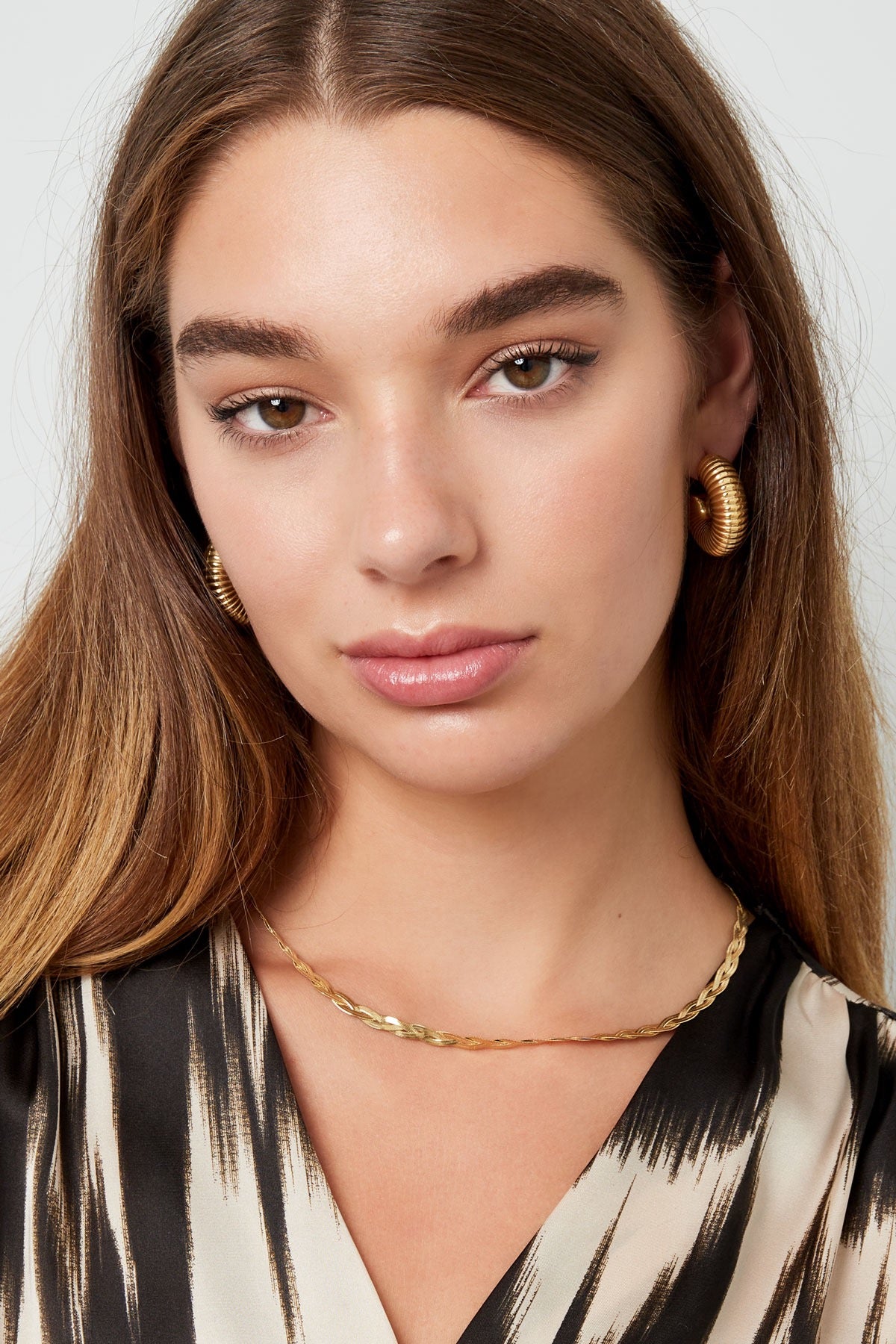 Boucles d’Oreilles Anneaux - acier inoxydable doré