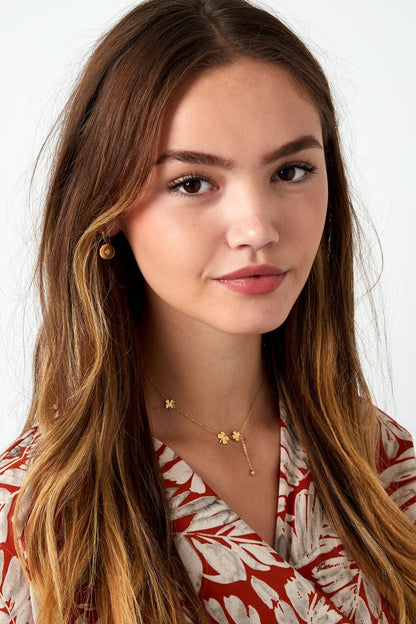 Collier Trèfles – acier inoxydable doré