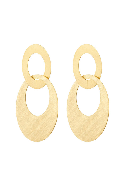 Boucles d’oreilles Doubles Anneaux texturés - acier inoxydable doré