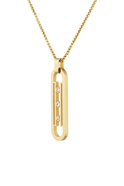 Collier Maillon Scintillant - acier inoxydable doré