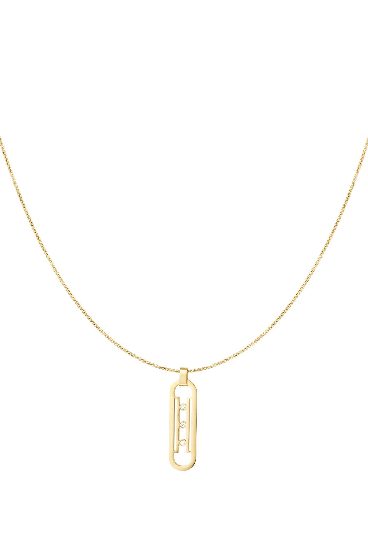 Collier Maillon Scintillant - acier inoxydable doré