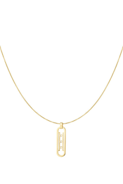 Collier Maillon Scintillant - acier inoxydable doré