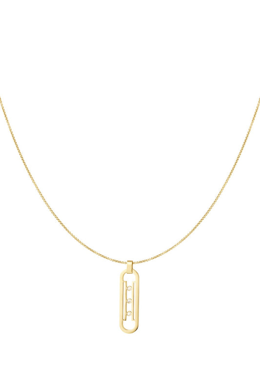 Collier Maillon Scintillant - acier inoxydable doré