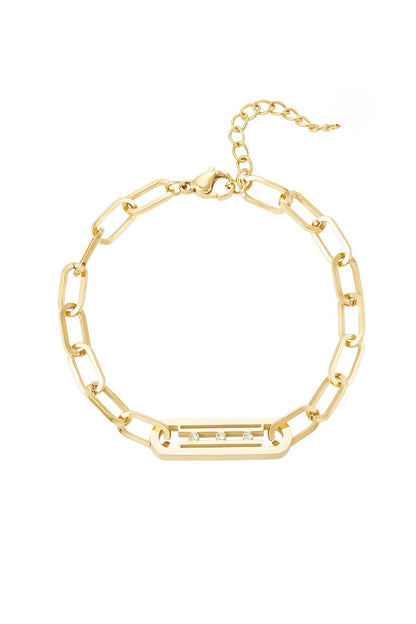 Bracelet Maillons Scintillants – acier inoxydable doré