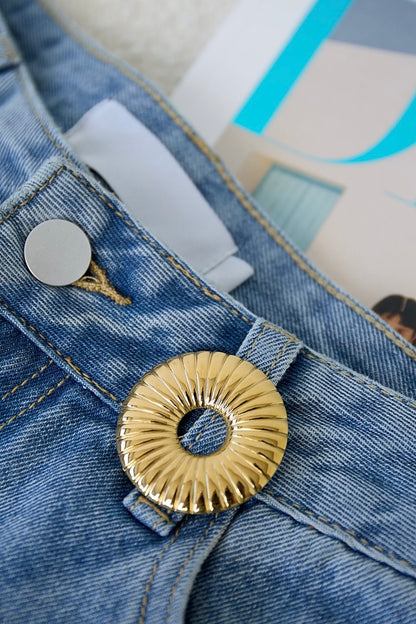 Striped Hair Clip - gold stainless steel