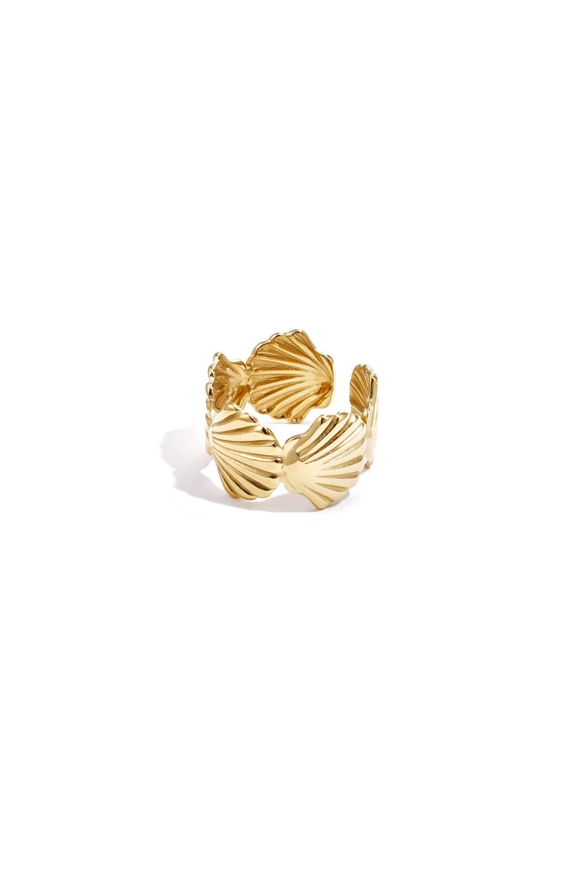 Bague Coquillages - acier inoxydable doré