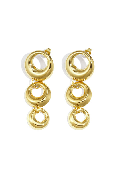 Boucles d'Oreilles Pendantes Cercle - acier inoxydable doré