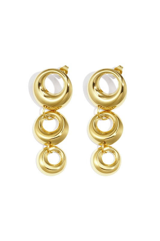 Boucles d'Oreilles Pendantes Cercle - acier inoxydable doré